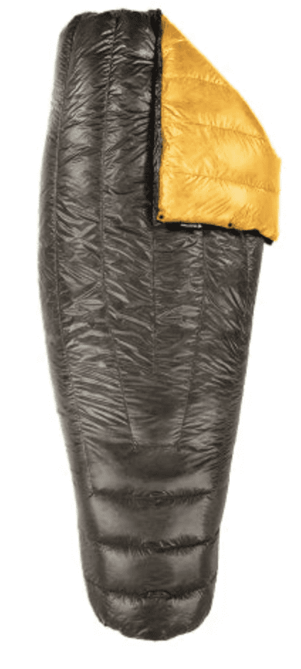 a sleeping quilt that is partially open